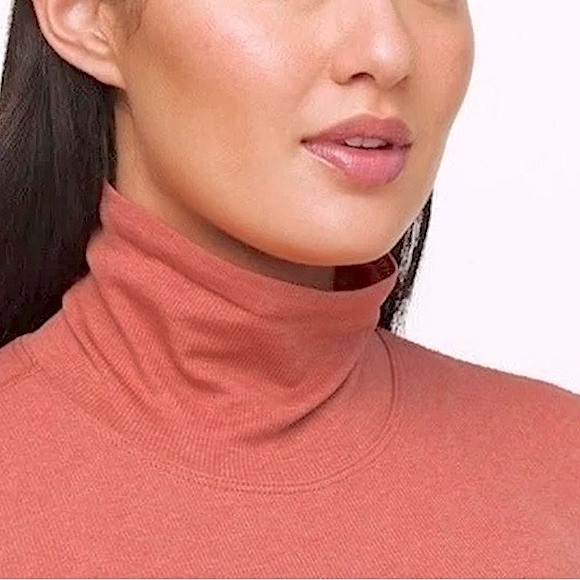 Lululemon Yin Vibes Ribbed Long Sleeve Turtleneck in Copper Clay, L (12) - Picture 6 of 14